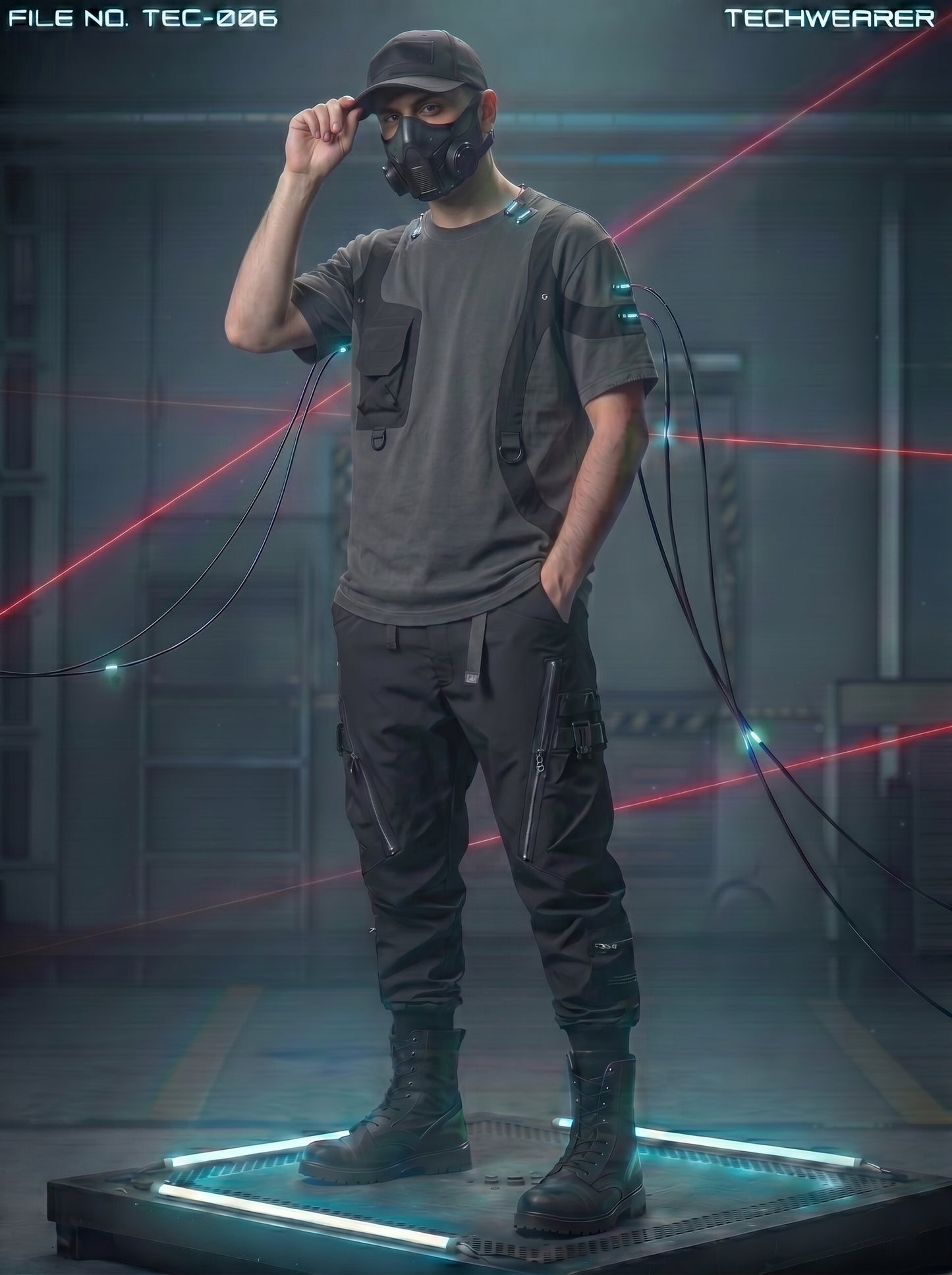 TEC-005｜Cyberpunk Tactical Techwear Set Top / Bottom