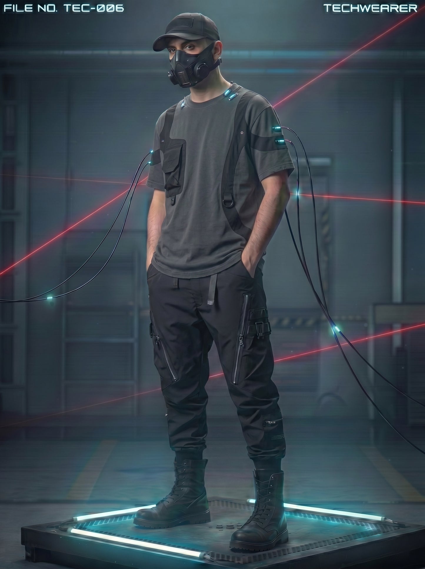 TEC-005｜Cyberpunk Tactical Techwear Set Top / Bottom