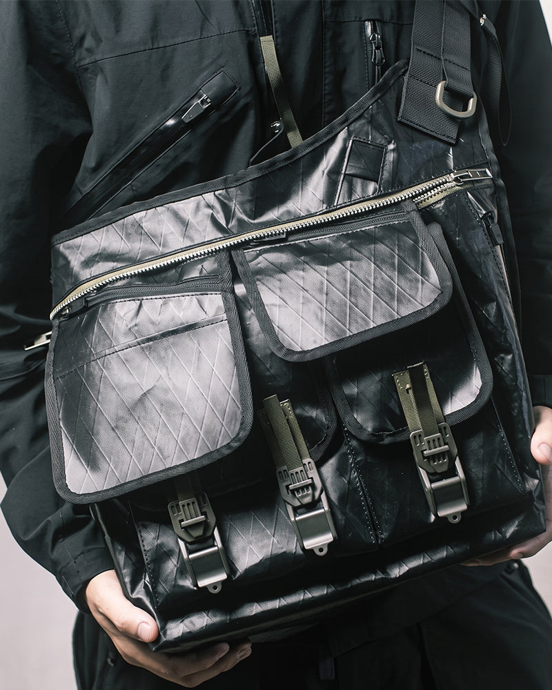 Water-Resistant Large-Capacity Techwear Messenger Bag