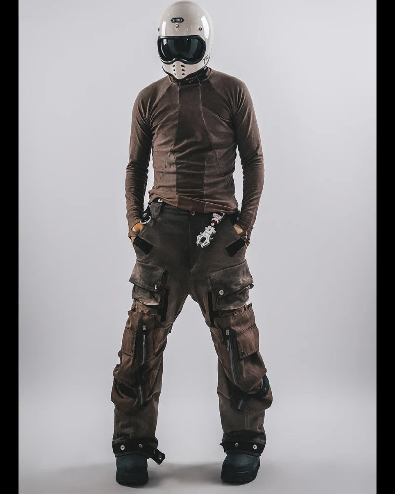 Post-Apocalyptic Functional 3D Pocket Wide Leg Cargo Pants