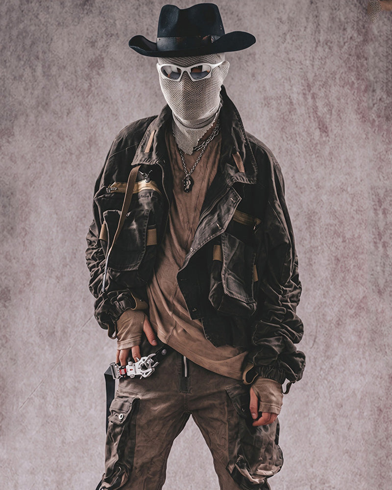 Post-Apocalyptic Multi-Pocket Utility Bomber Jacket