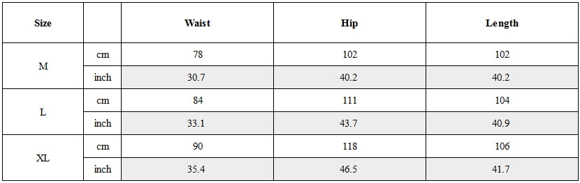 Size Guide for Post-Apocalyptic Distressed Washed Outdoor Cargo Pants