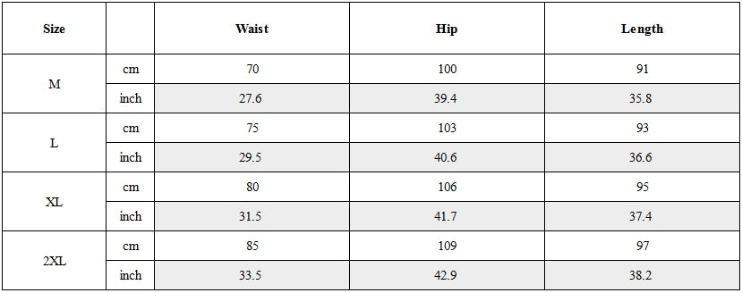 Size Guide for Post-Apocalyptic Wear Distressed Washed Patchwork Slim Cargo Pants