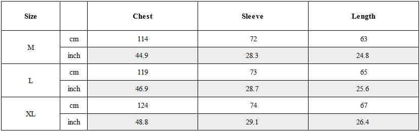 Size Guide for Post-Apocalyptic Distressed Removable Sleeve Utility Jacket
