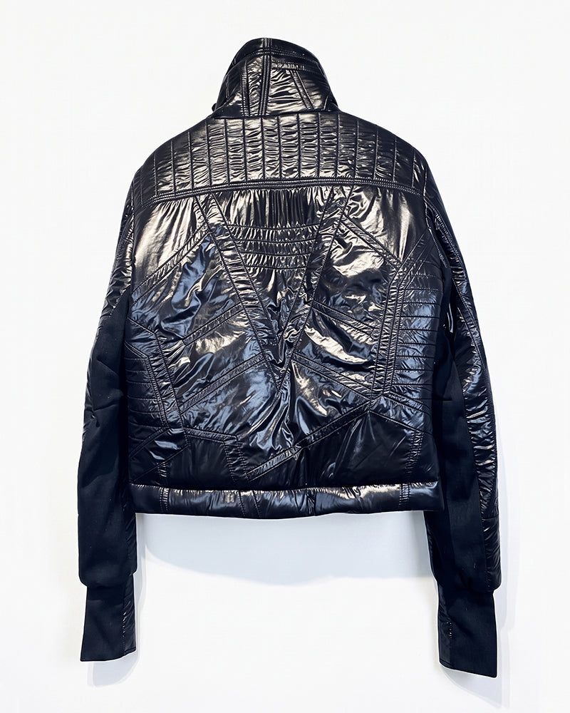 Wasteland Geometric Quilted Asymmetric Down Jacket