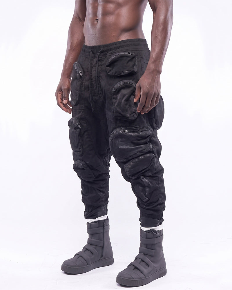 Wasteland Multi‑Pocket Drop‑Crotch Cargo Pants