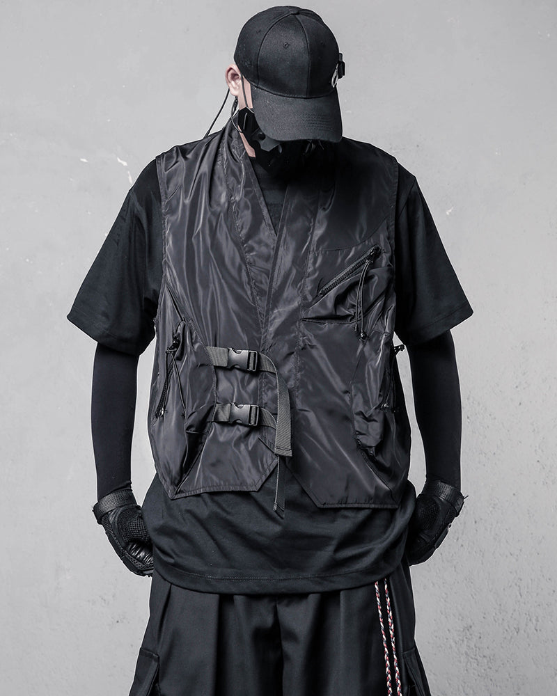 Techwear Darkwear Multi-Pocket Tactical Utility Vest