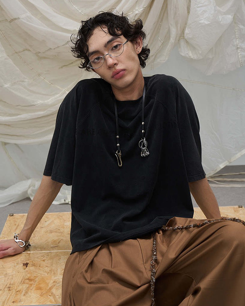 Washed Spliced Raglan T-Shirt