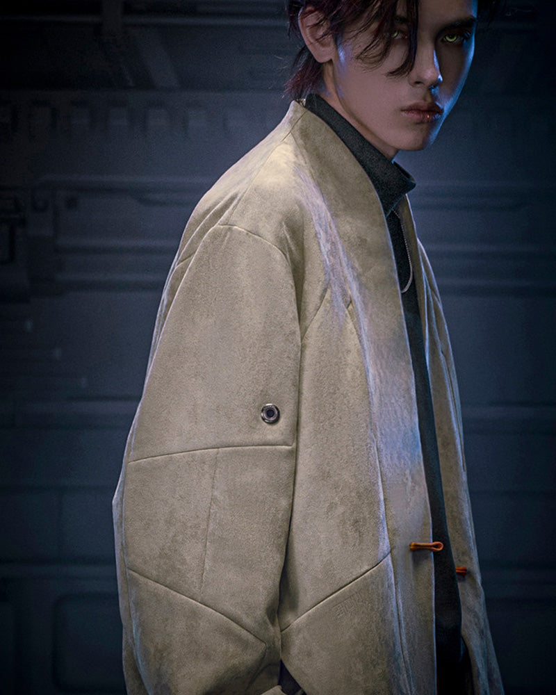Cyberpunk Outfits Unisex Suede Minimalist Future Jacket