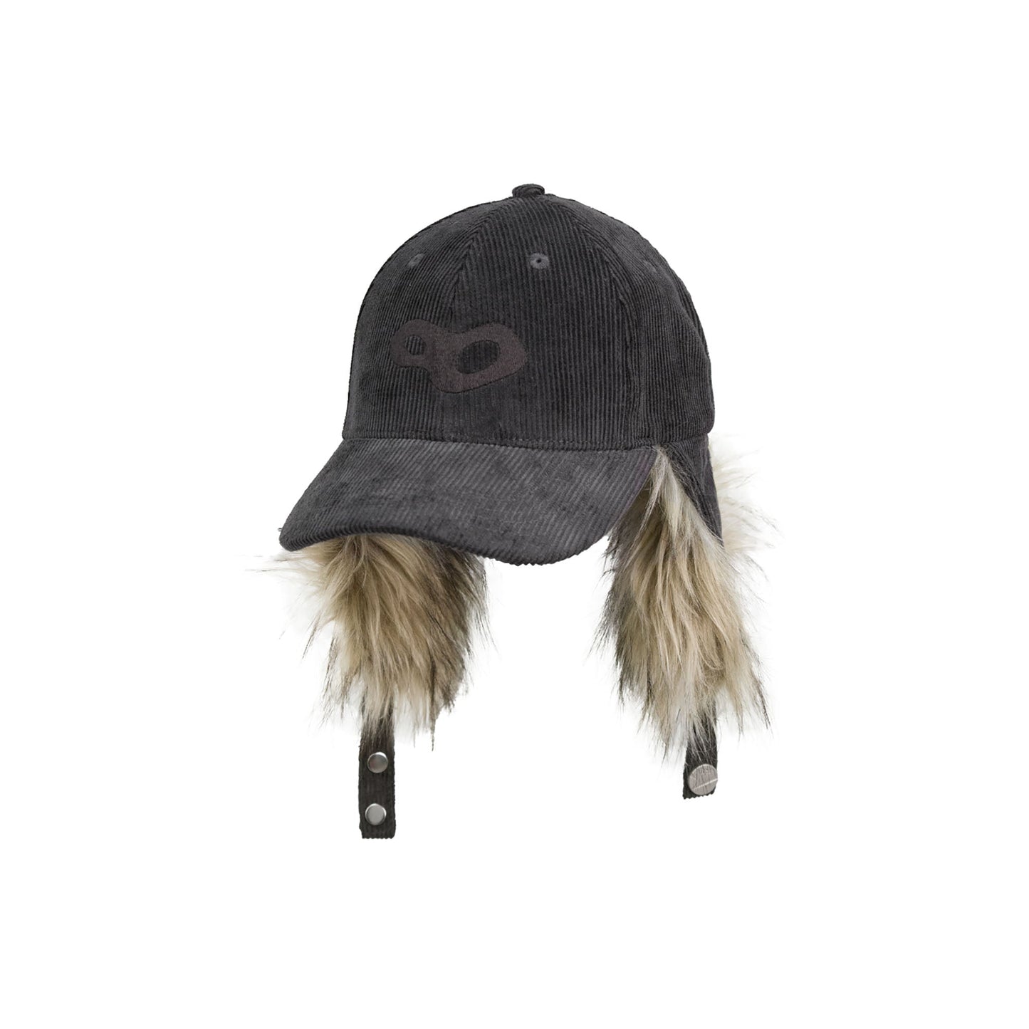 Faux-Fur Earflaps Corduroy Cap