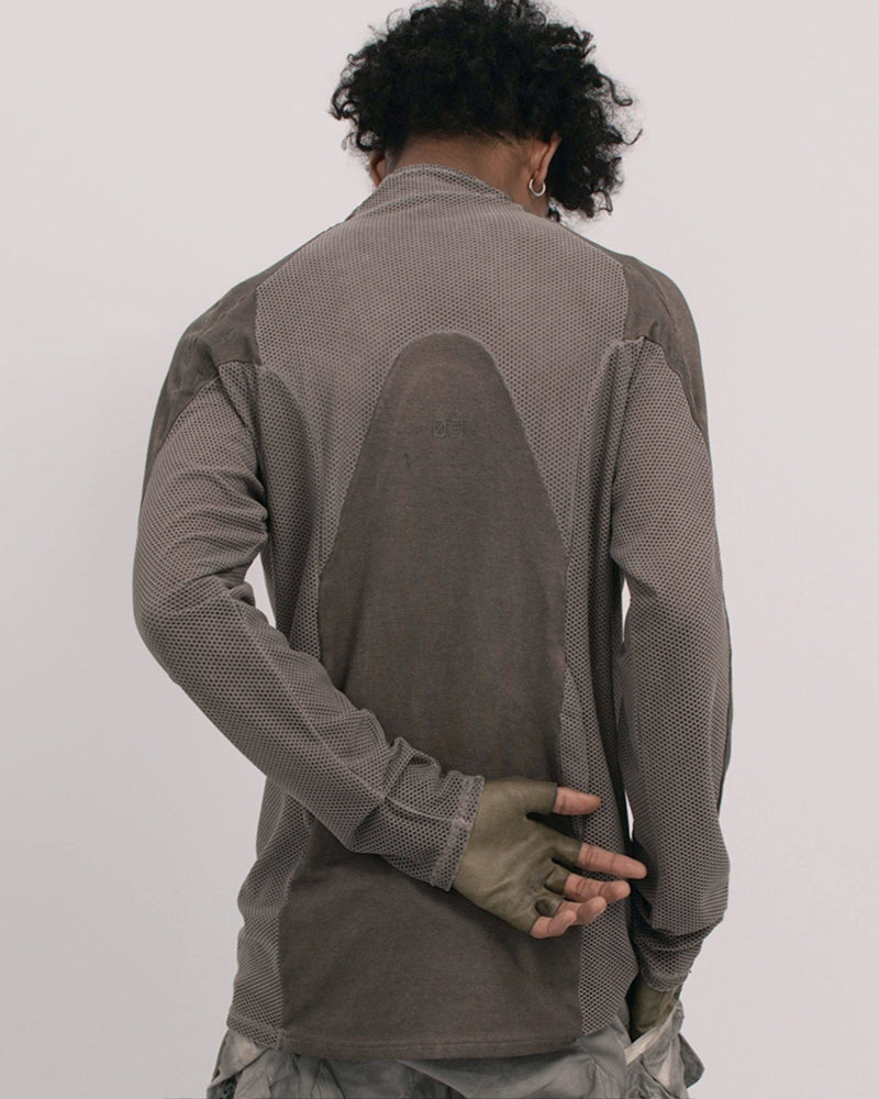 Techwear Mesh Panel Long-Sleeve Tee