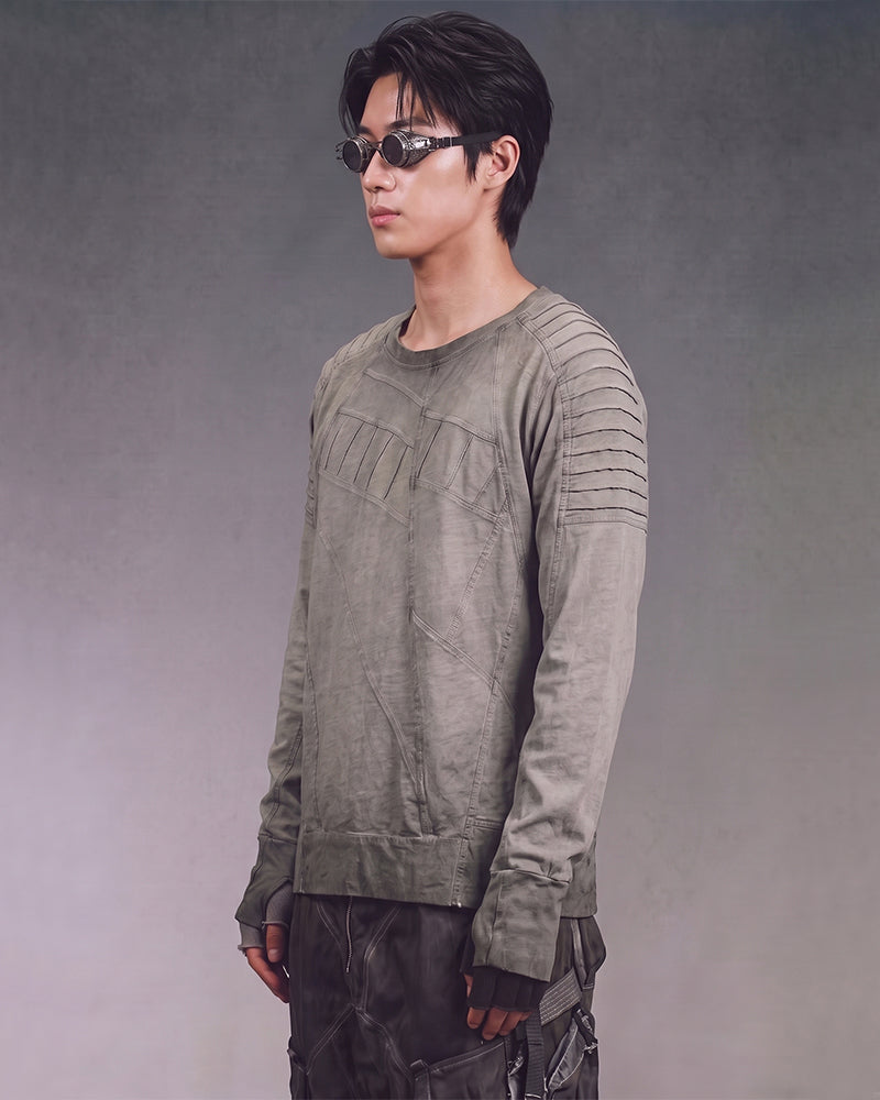 Post-Apocalyptic Dirty-Washed Deconstructed T-shirt