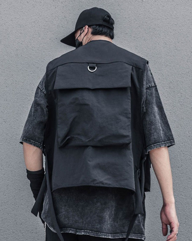 Multi-Pocket Streetwear Cargo Utility Vest