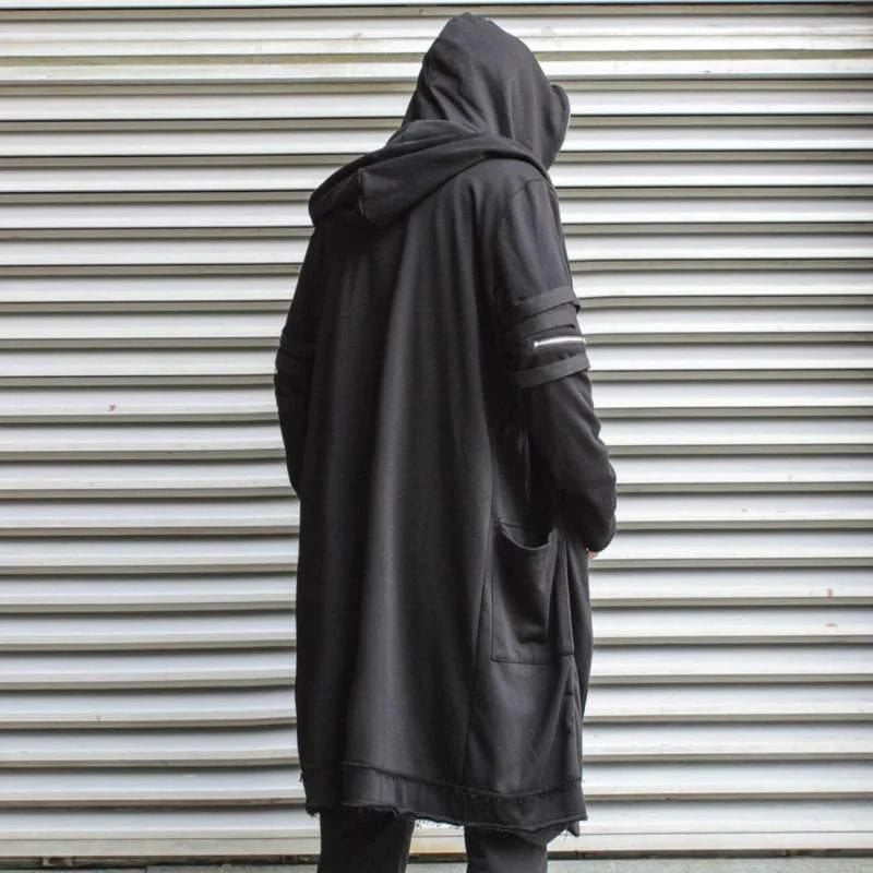 Futuristic Techwear Double-Layered Hooded Coat
