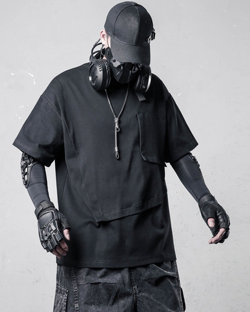 Techwear Utility Patch Pocket Layered T-Shirt