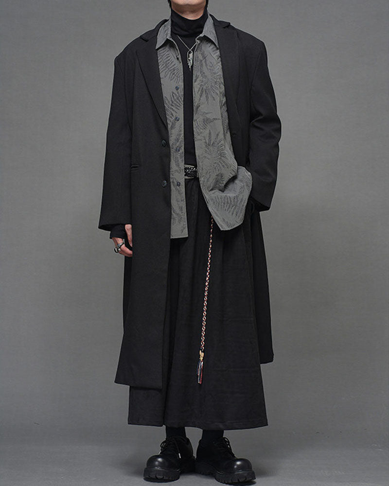 Modern Japanese Wide Leg Suede Hakama Pants