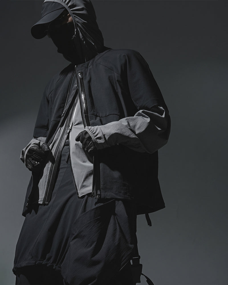 Magnetic Quick-Release Collar Zip Techwear Short-Sleeve Jacket