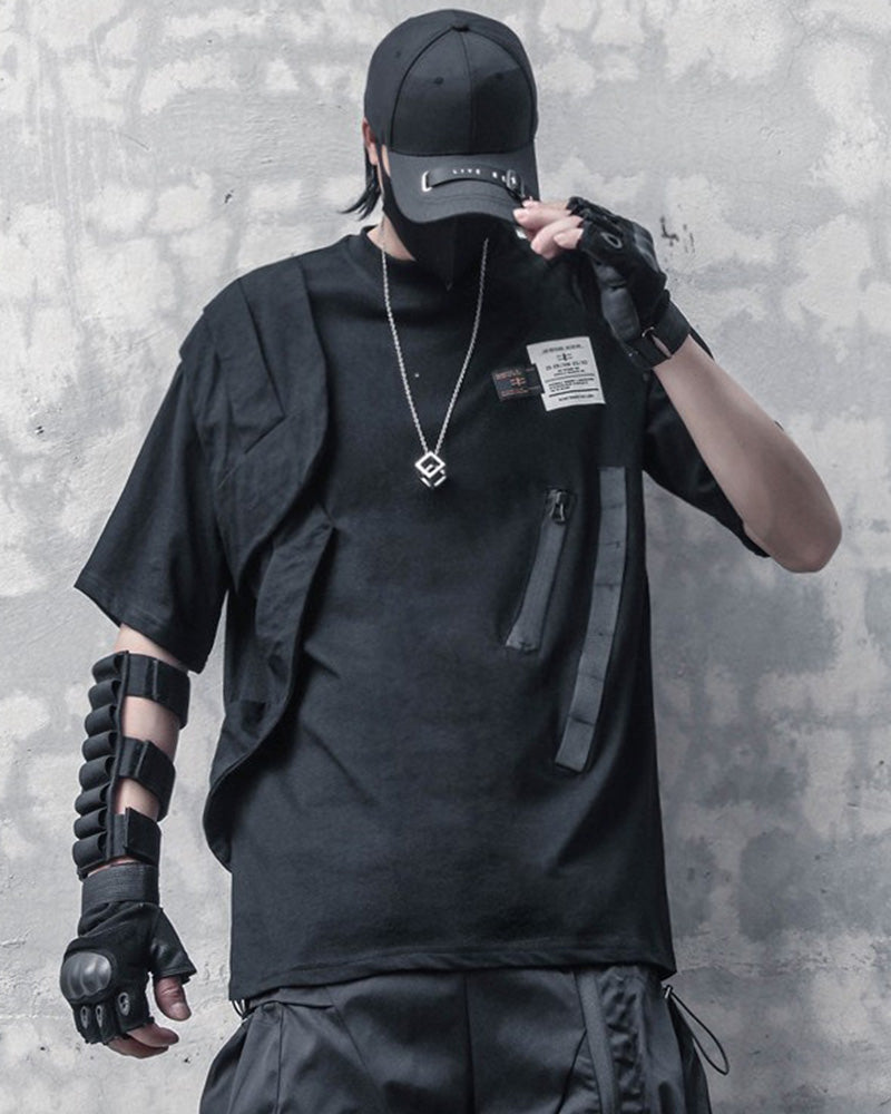 Techwear Functional Patchwork Cargo T-Shirt