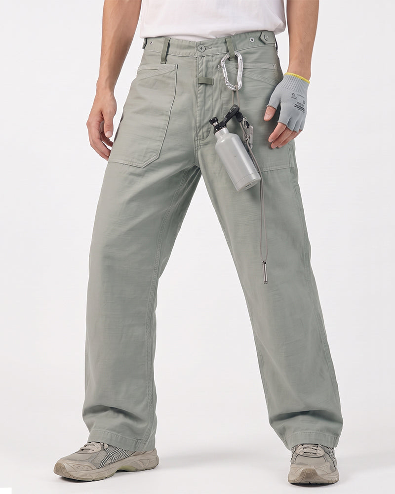 Washed Vintage Straight-Leg Cargo Pants
