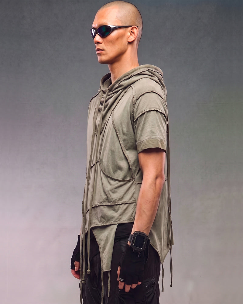 Post‑Apocalyptic Hooded Short‑Sleeve T‑Shirt