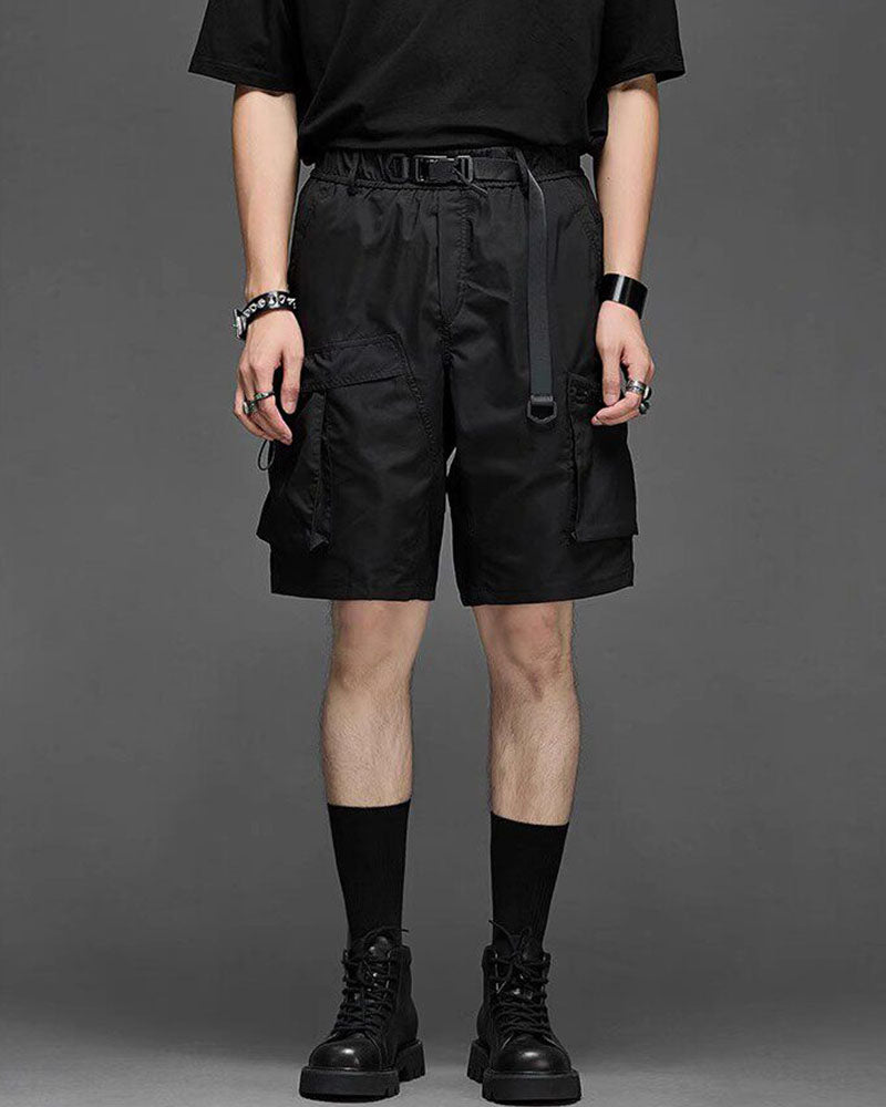 Modern Japanese Techwear Multi-Pocket Cargo Shorts