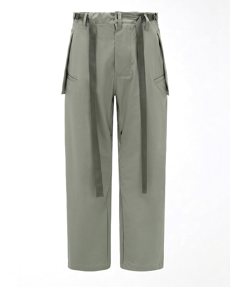 Water-Repellent Straight-Leg Samurai Techwear Pants