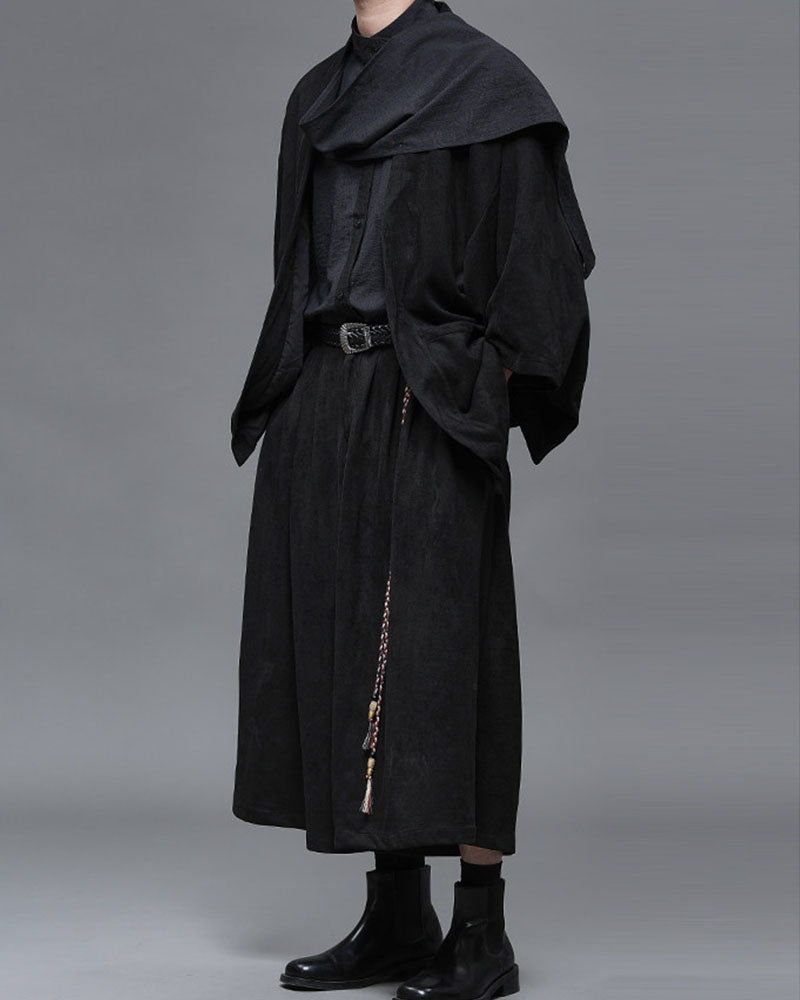 Darkwear Style Japanese Urban Scarf Collar Shirt