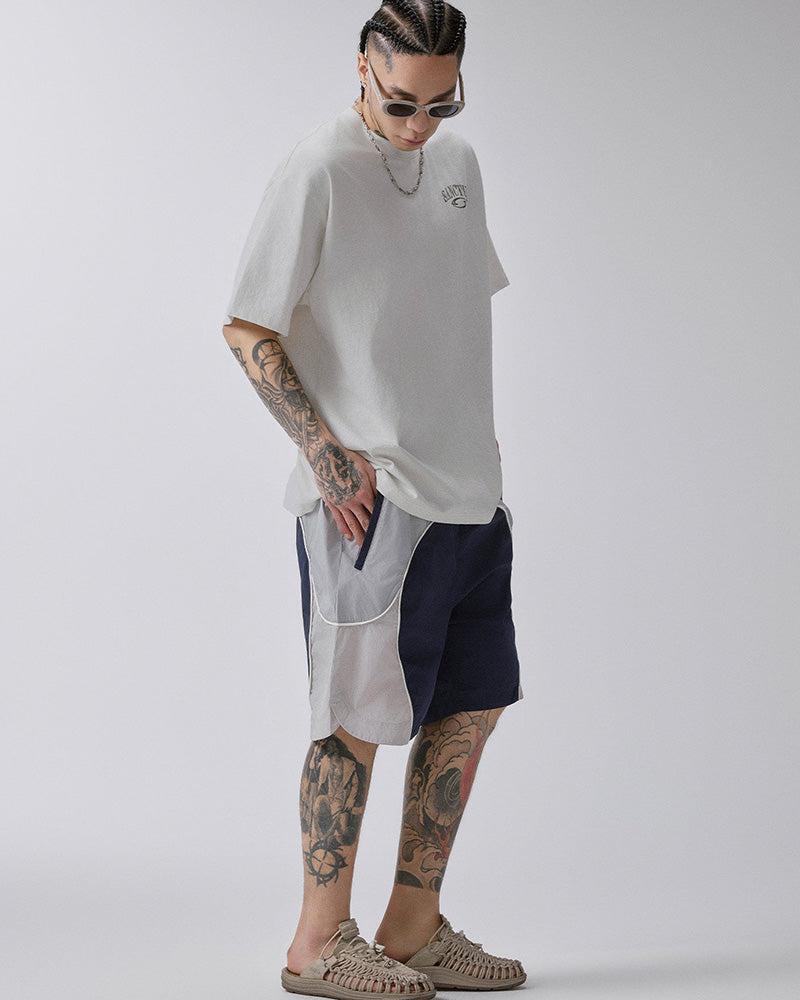 Color-Block Panel Track Shorts