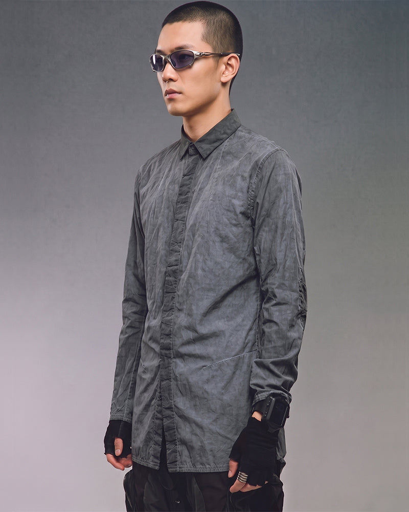 Wasteland Vintage Dirty Wash Distressed Long Sleeve Shirt