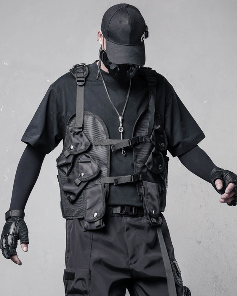 Techwear Mesh Multi-Pocket Tactical Vest