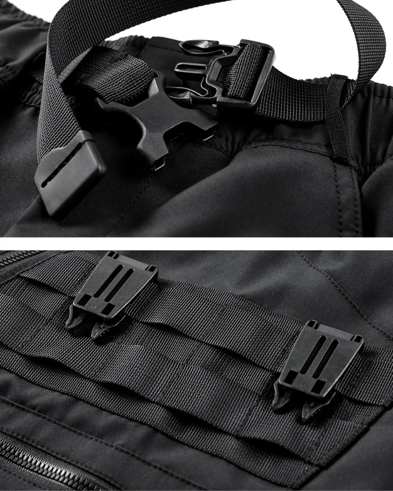 Functional Zip Pocket Black Cargo Shorts