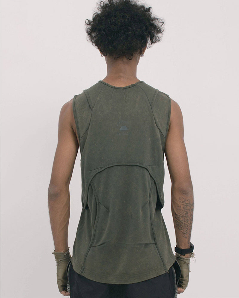 Dune Wasteland Deconstructed Splicing Sleeveless T-Shirt