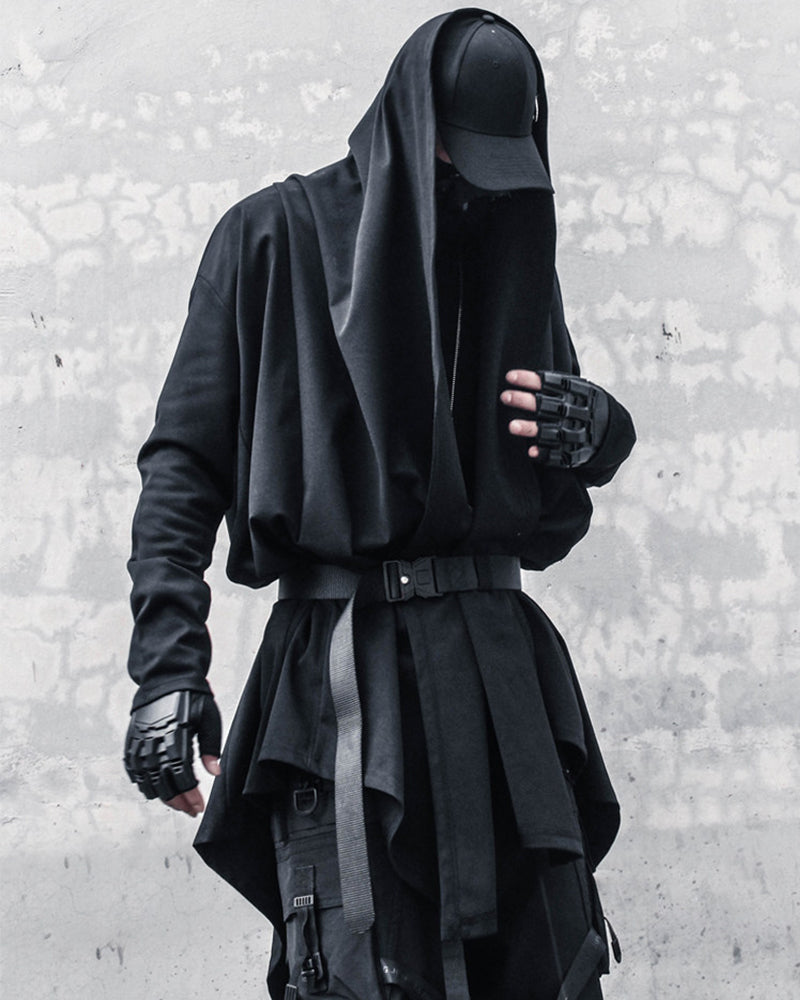 Gothic Darkwear Mid-Length Cardigan Coat