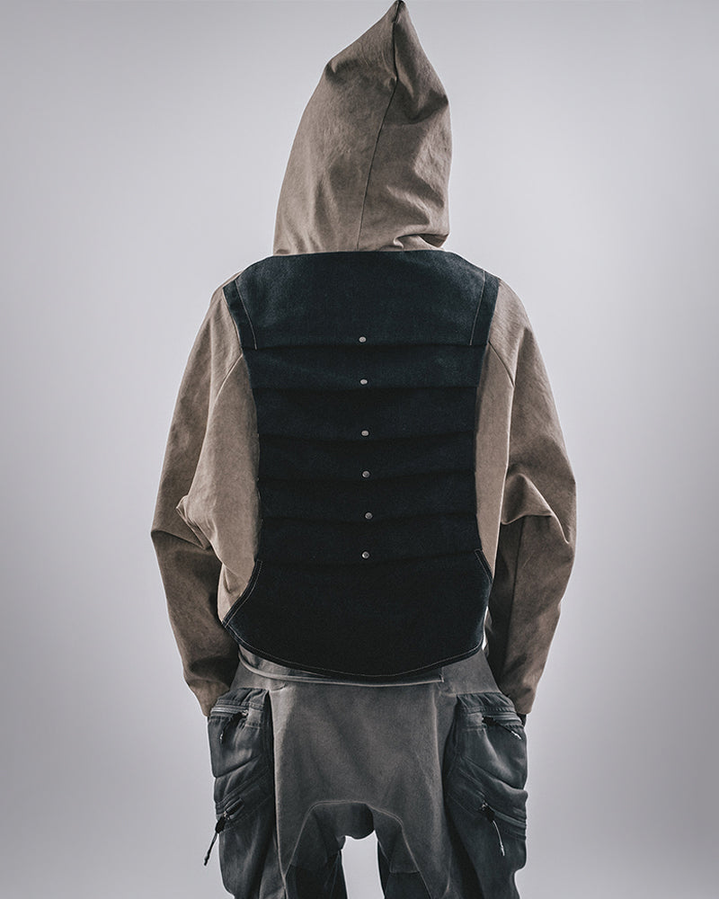 Post-Apocalyptic Hooded Cropped Utility Jacket