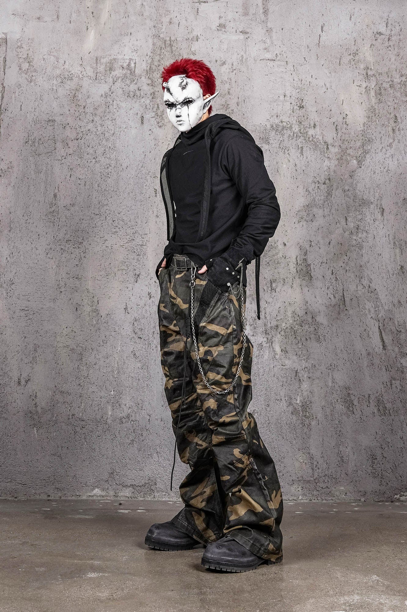 Camo Deconstructed Fang-Paneled Pants