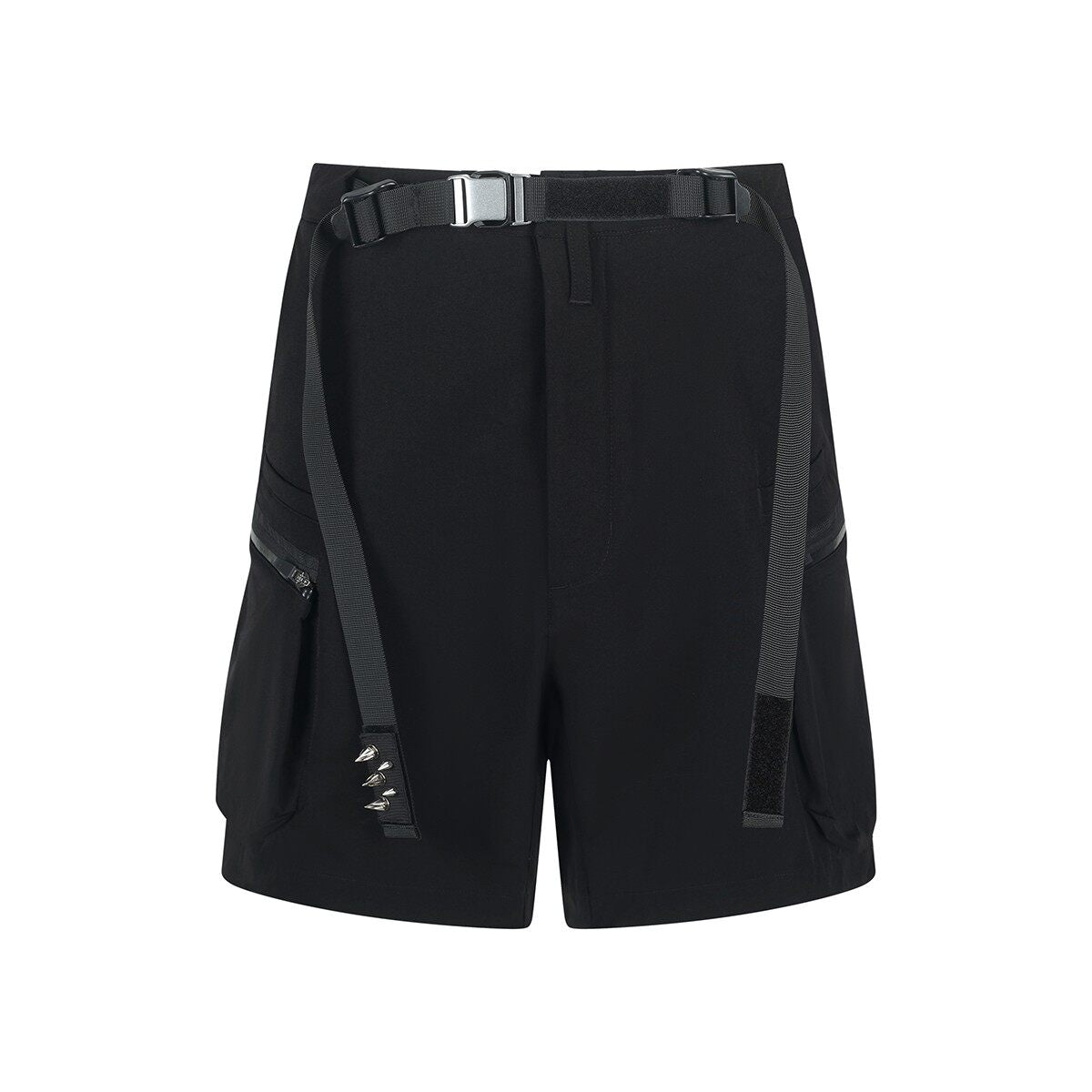 Water-Repellent Adjustable-Waist Techwear Shorts