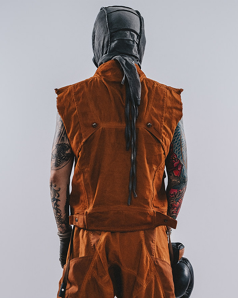 Post‑Apocalyptic Dirty Wash Utility Vest
