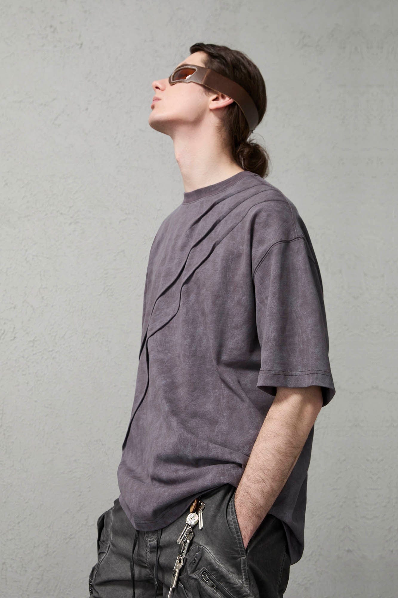 Scratch Spliced Washed T-Shirt