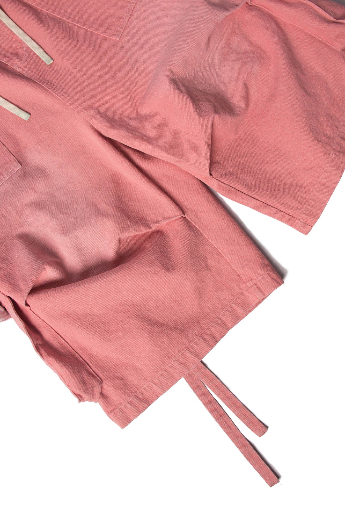 Washed Strap Drawstring Cargo Shorts