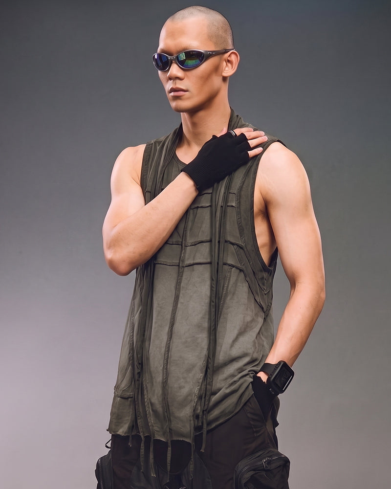 Wasteland Deconstructed Splicing Sleeveless T-Shirt
