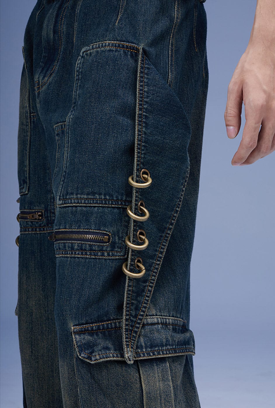 Scimitar Rings Deconstructed Denim Cargo