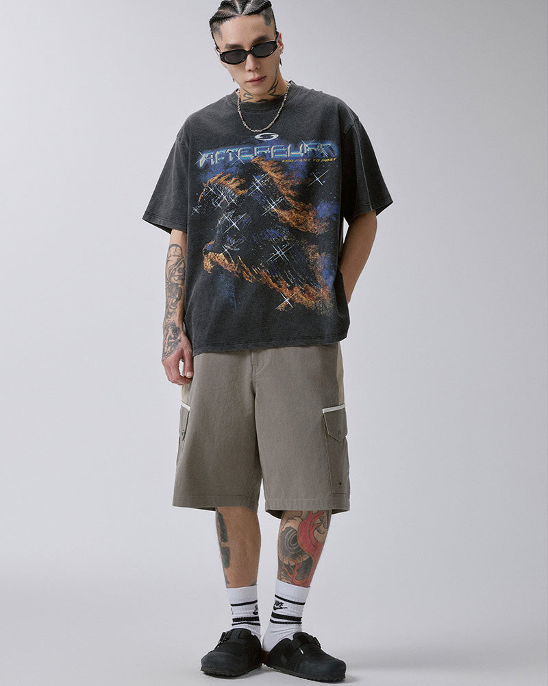 Tonal Panel Cargo Shorts