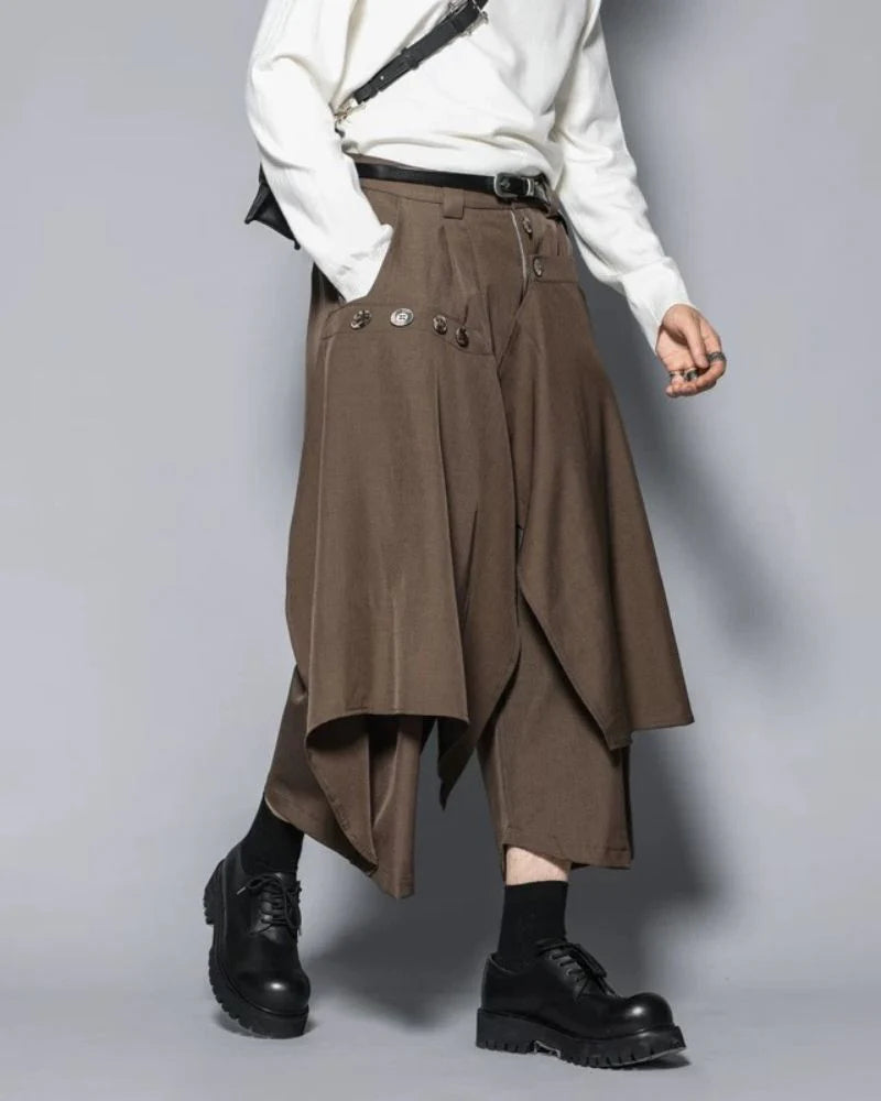 Modern Japanese Style Vintage Wide Leg Hakama Pants