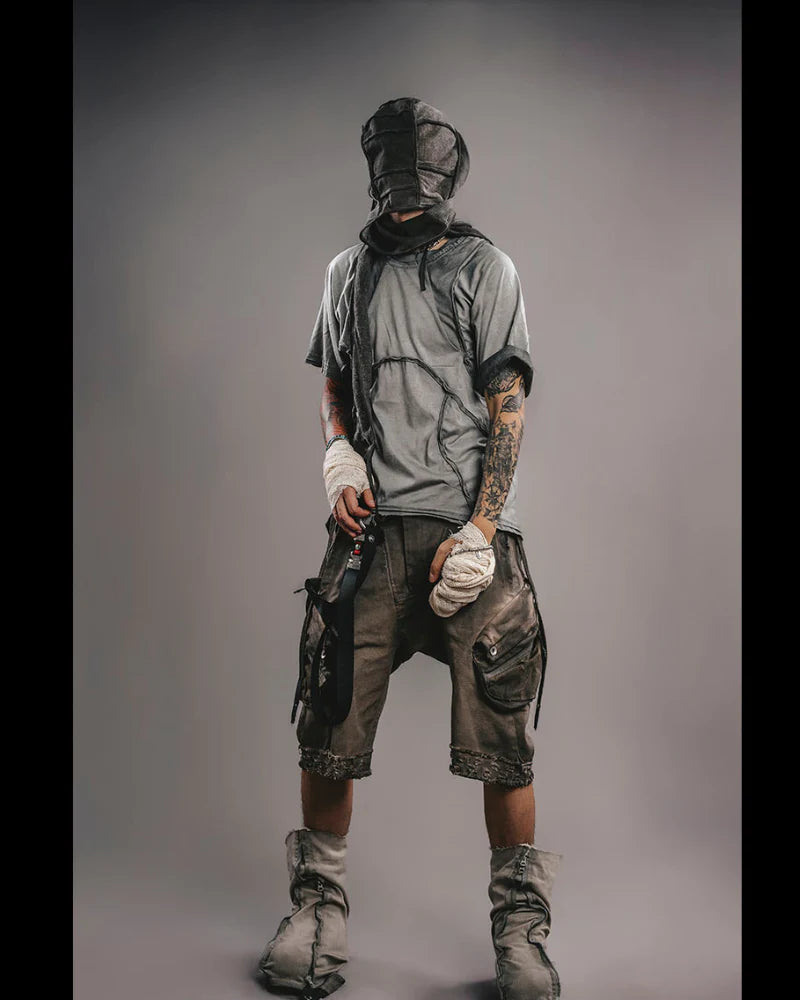 Wasteland Wear 3D Cut Distressed Raw Edge Raglan T-Shirt