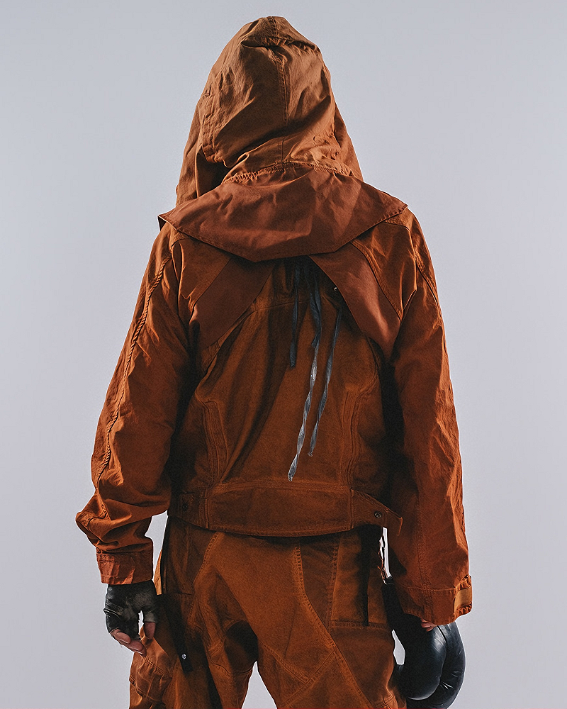 Post-Apocalyptic Tactical Dirty Wash Hooded Cape