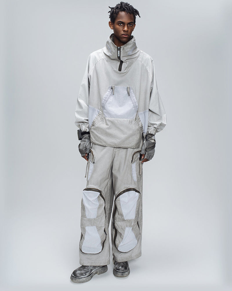 Post-Apocalyptic Multi-Pocket Patchwork Cargo Pants