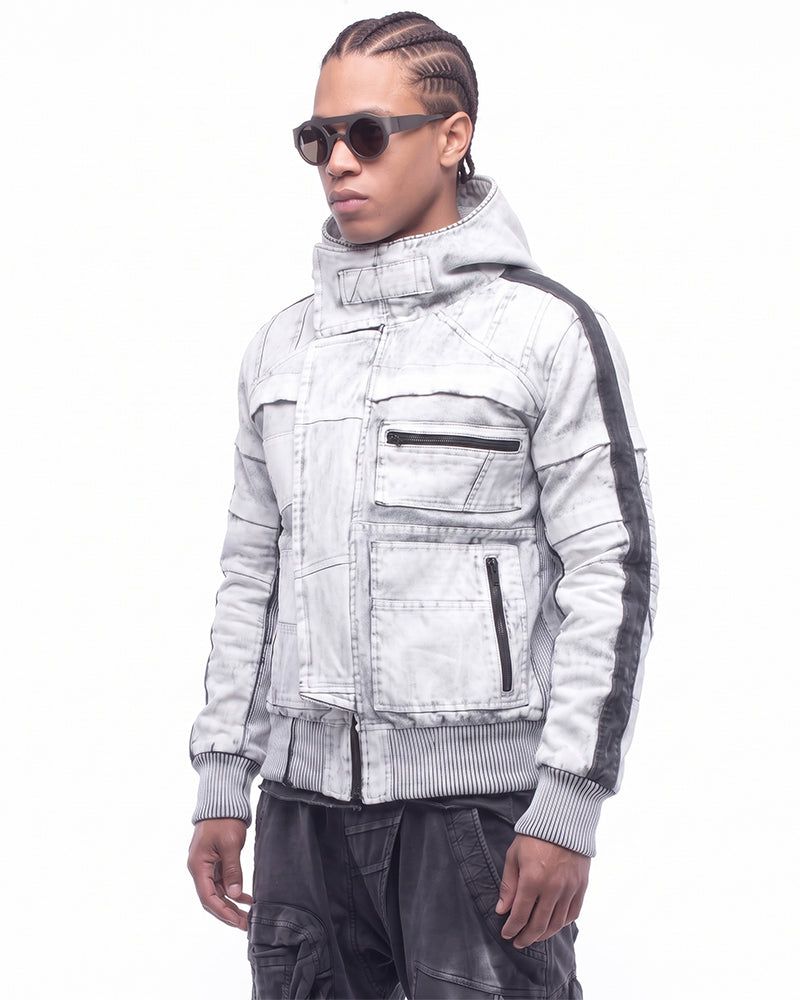 Wasteland Hooded Contrast Folded Trim Jacket