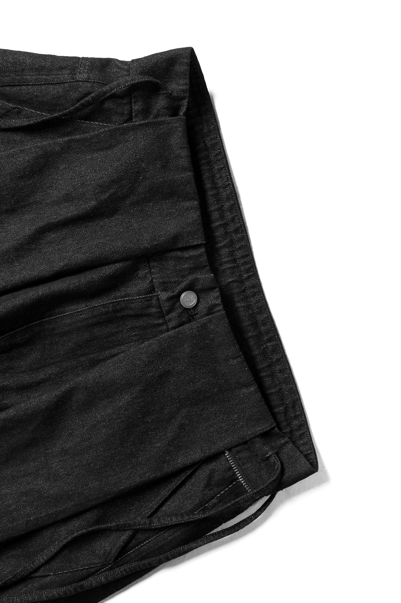 Drawstring Pleated Oversized Raw Jeans