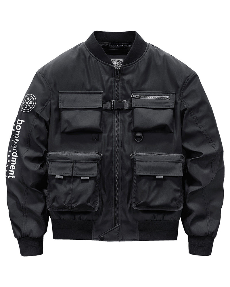Futuristic Backpack Functional Bomber Jacket