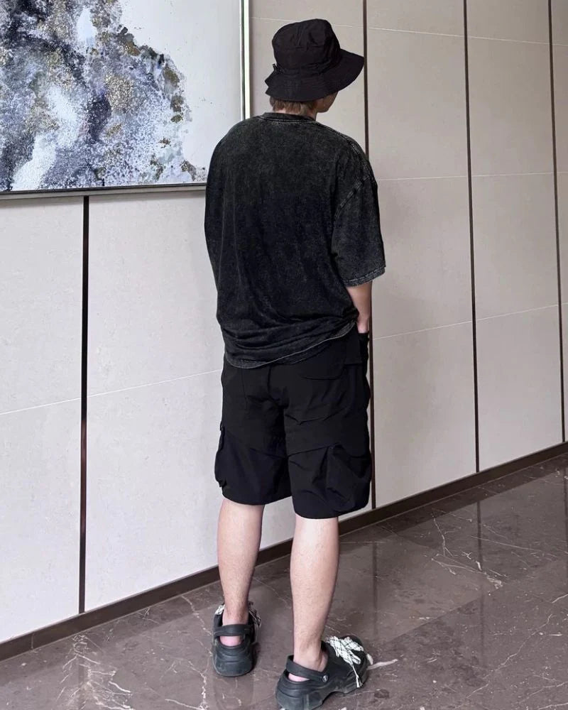 Techwear Pockets Patchwork Cargo Shorts
